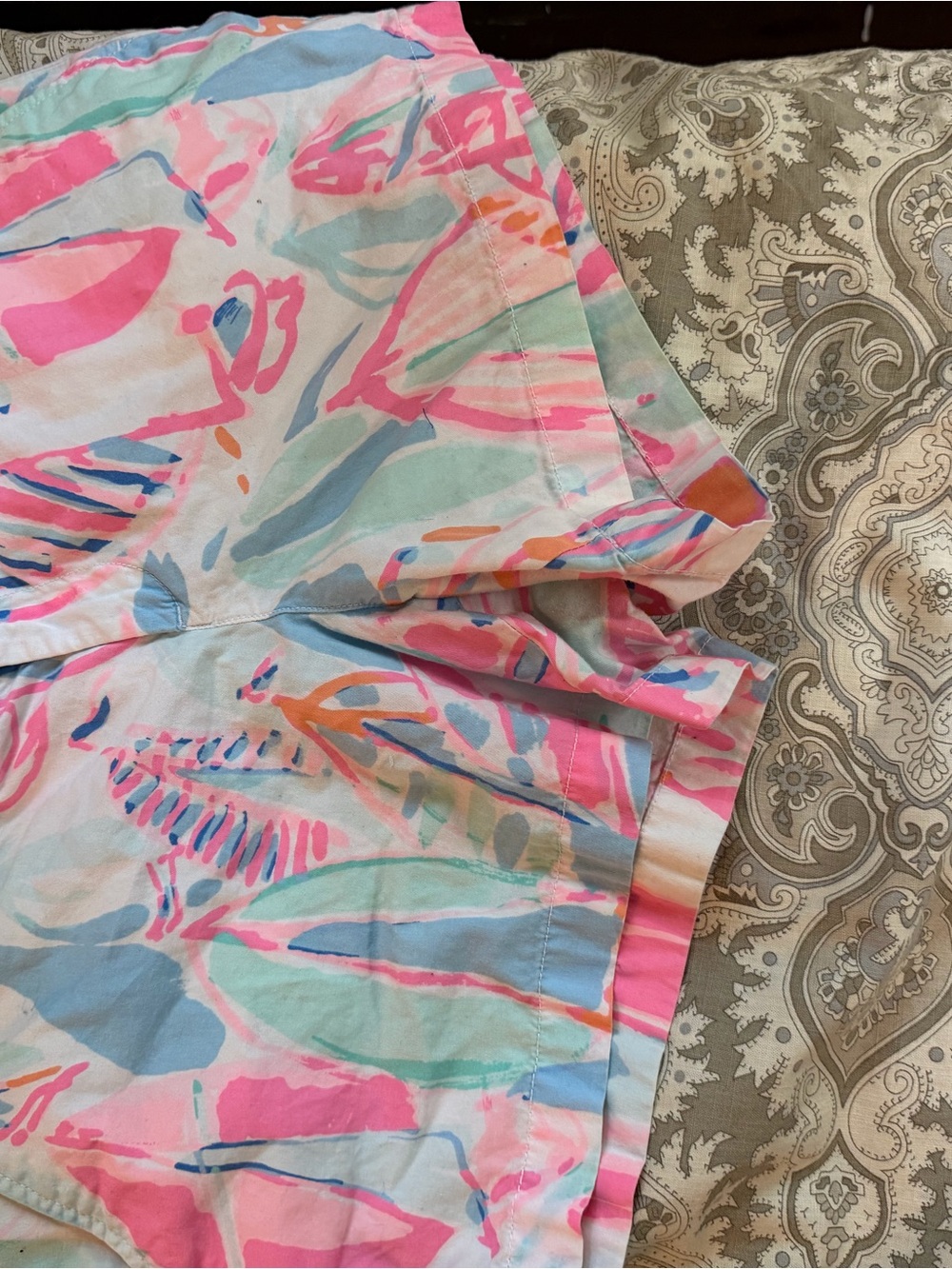 Lilly Pulitzer Pastel Abstract Print Bermuda Shorts — Pink, Mint & Sky